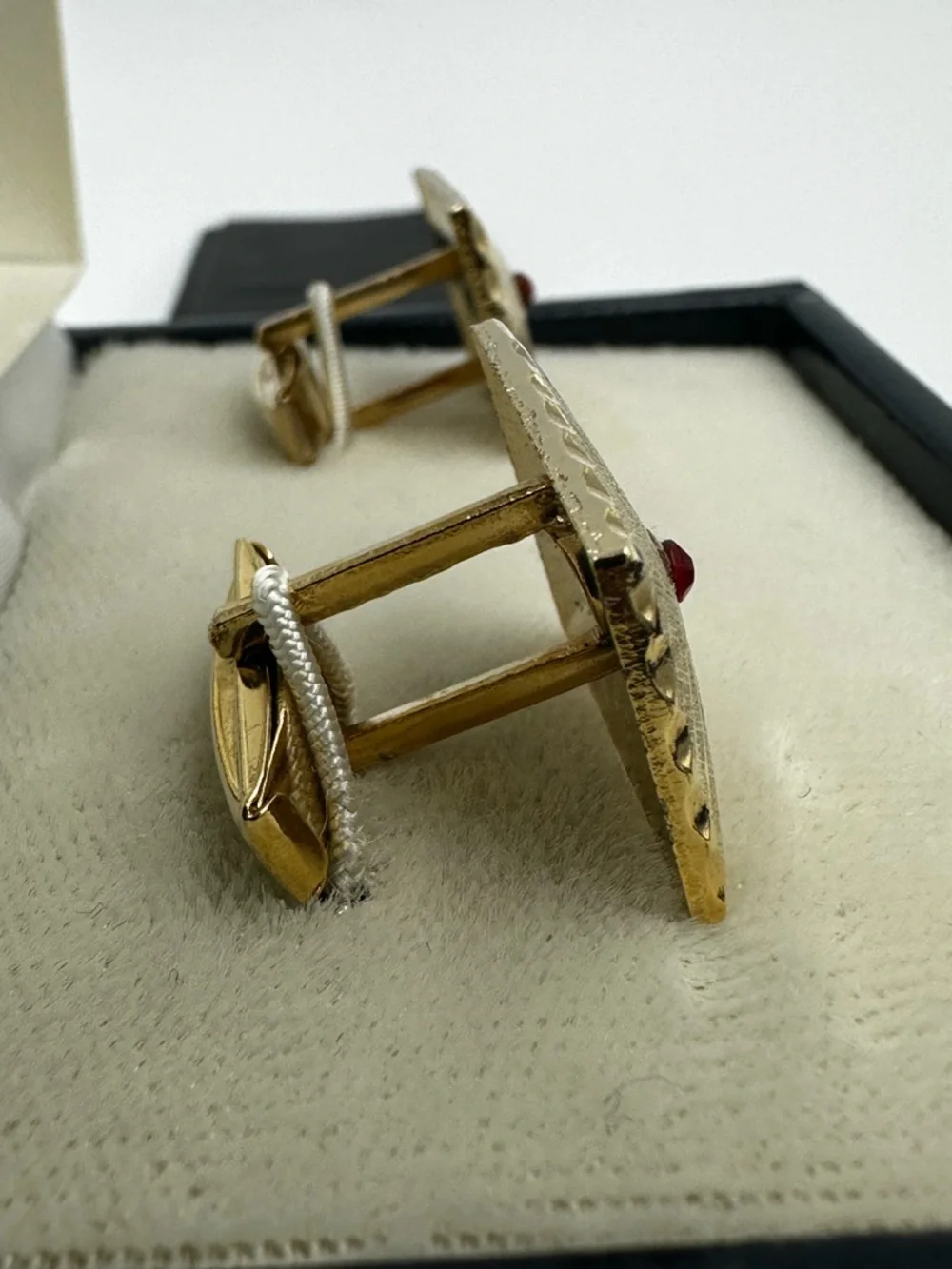 Sakowitz of Houston Goldtone Satin Finish Cufflinks